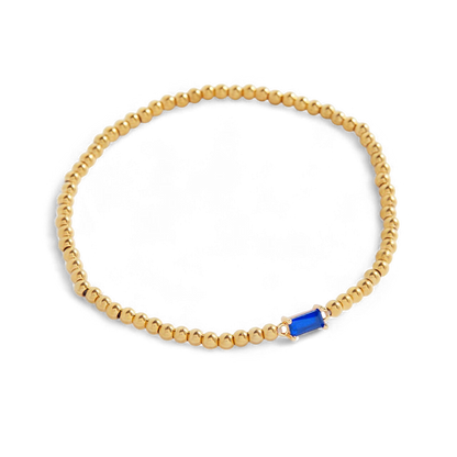 Gold Beaded Birthstone Bracelet