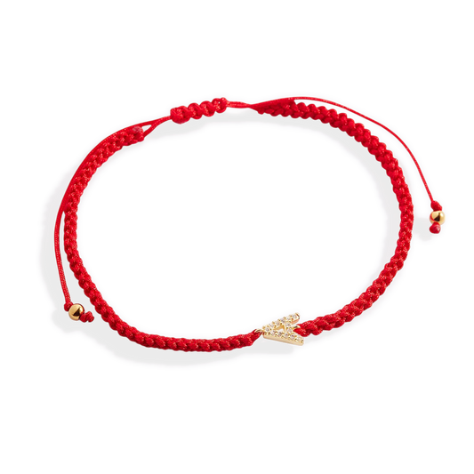Braided Initial String Adjustable Bracelet