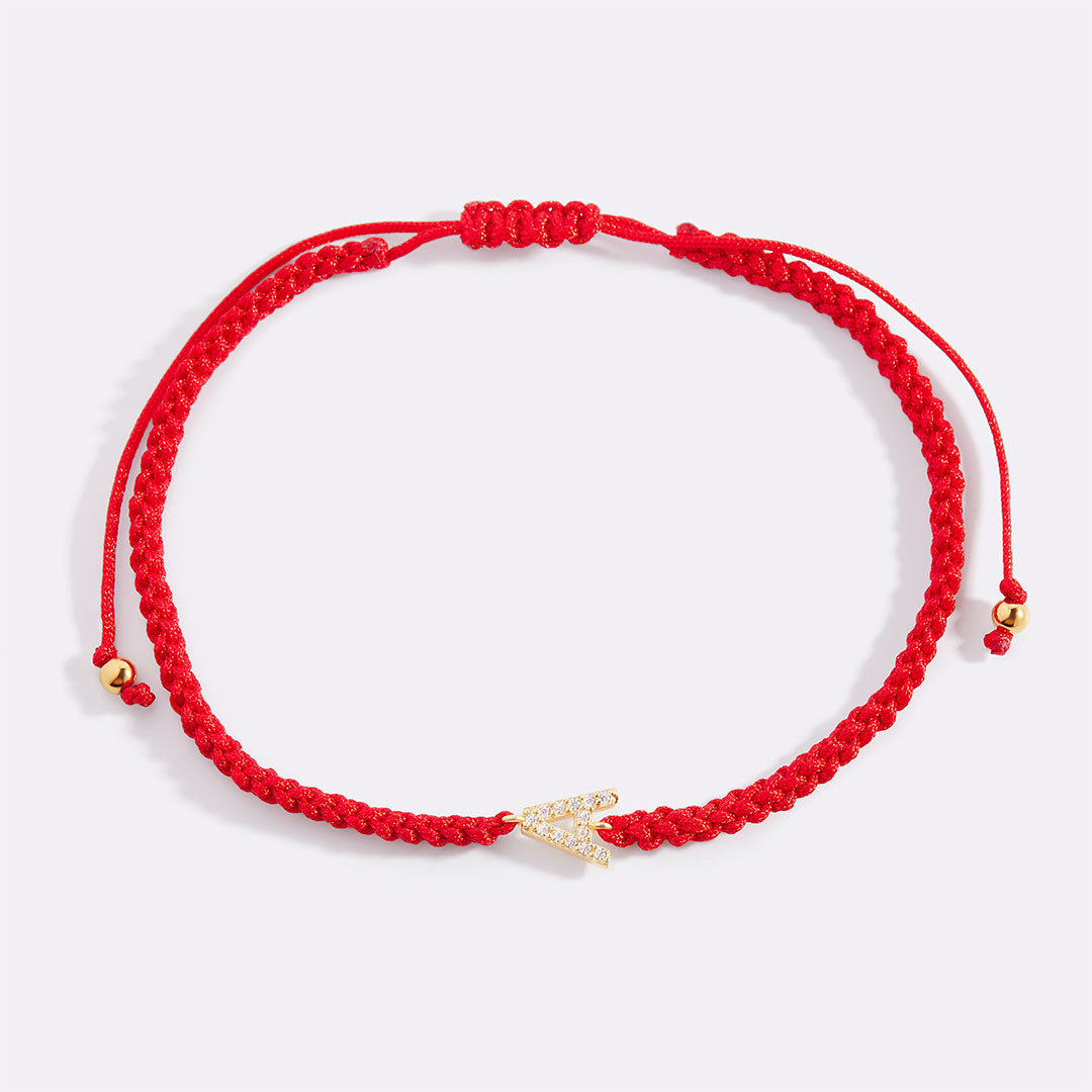 Braided Initial String Adjustable Bracelet