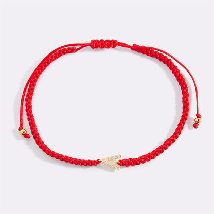Braided Initial String Adjustable Bracelet