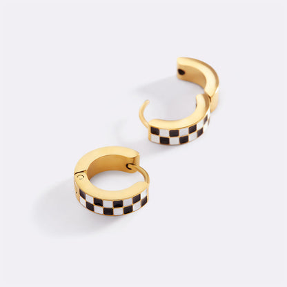 Checkered Hoop Earrings