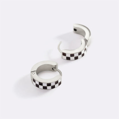 Checkered Hoop Earrings