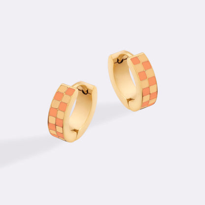 Checkered Hoop Earrings