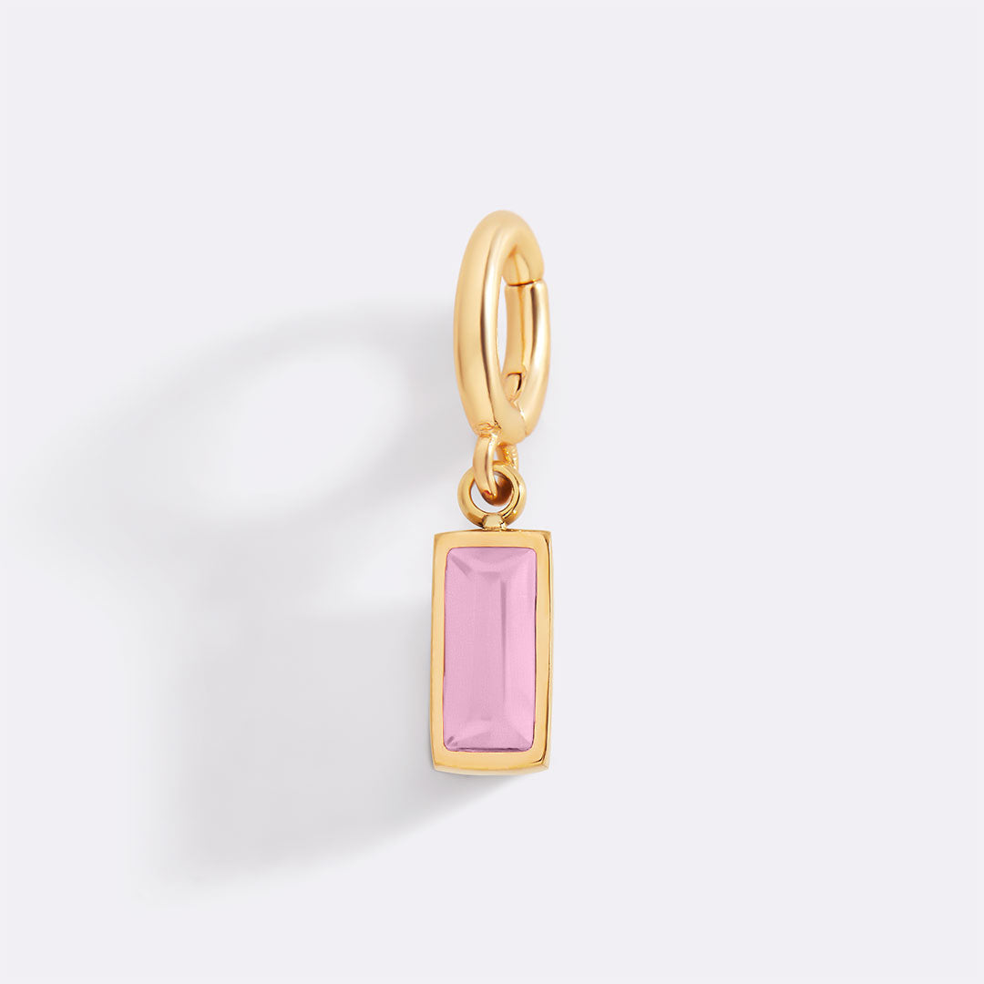Dainty Baguette Birthstone Charm
