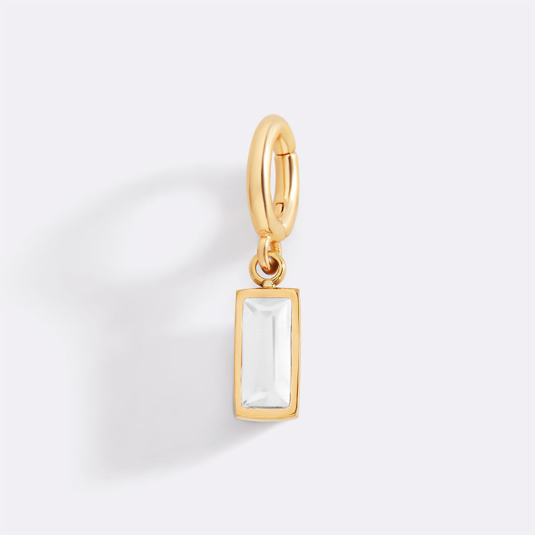 Dainty Baguette Birthstone Charm