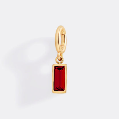 Dainty Baguette Birthstone Charm