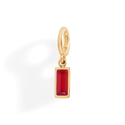 Dainty Baguette Birthstone Charm