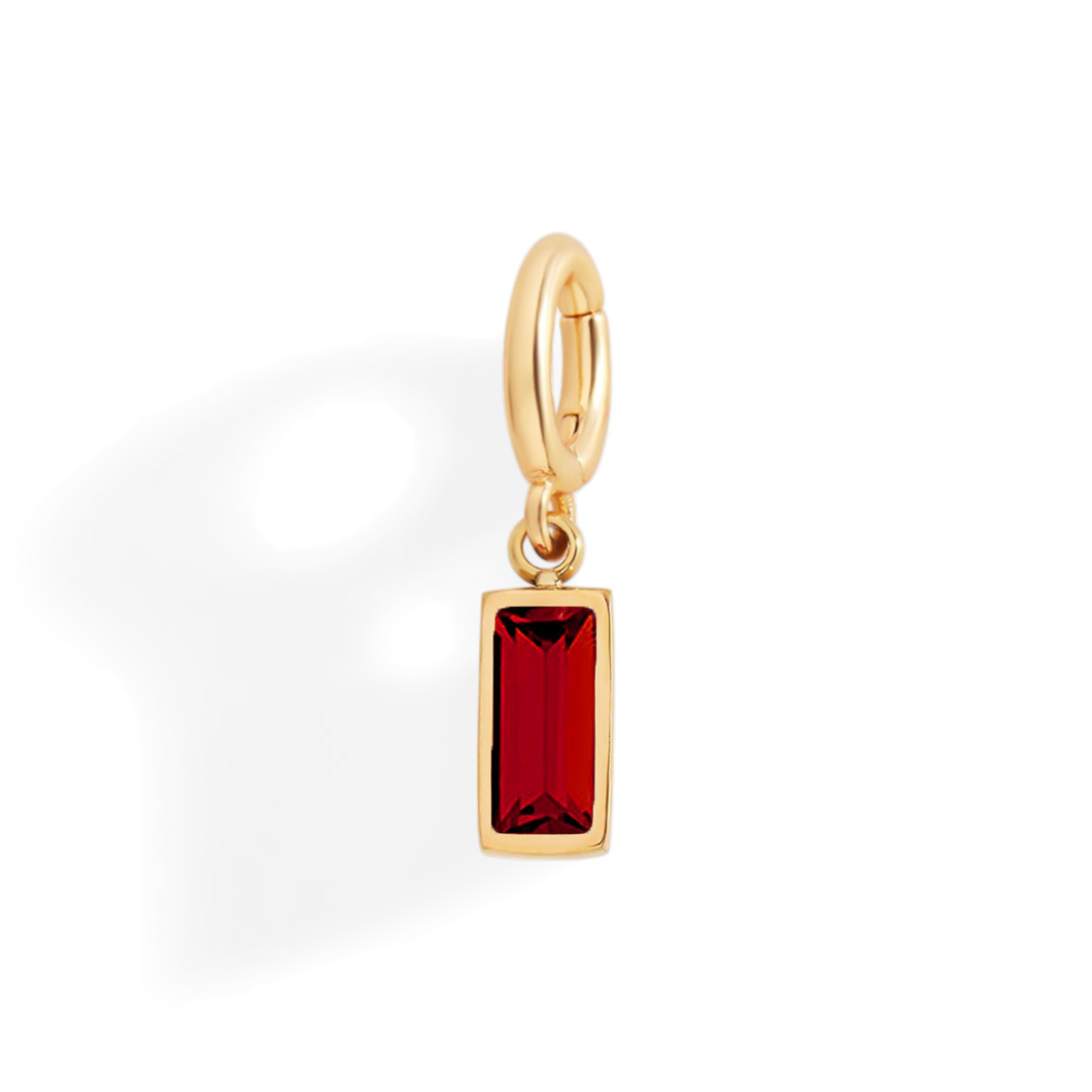 Dainty Baguette Birthstone Charm