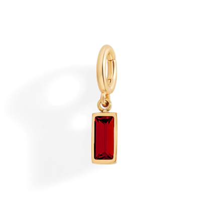 Dainty Baguette Birthstone Charm