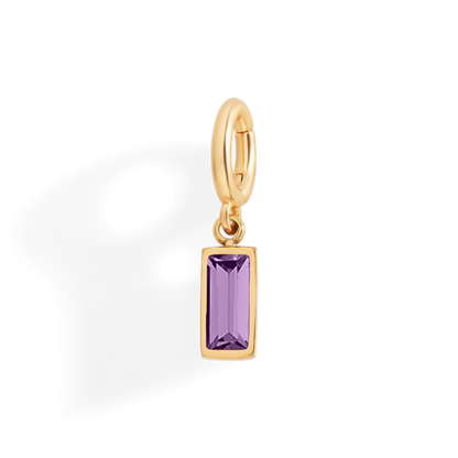Dainty Baguette Birthstone Charm