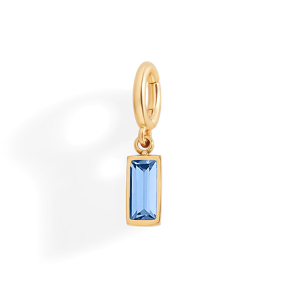 Dainty Baguette Birthstone Charm