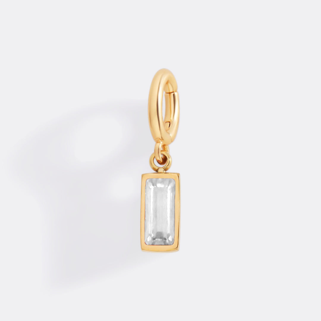 Dainty Baguette Birthstone Charm