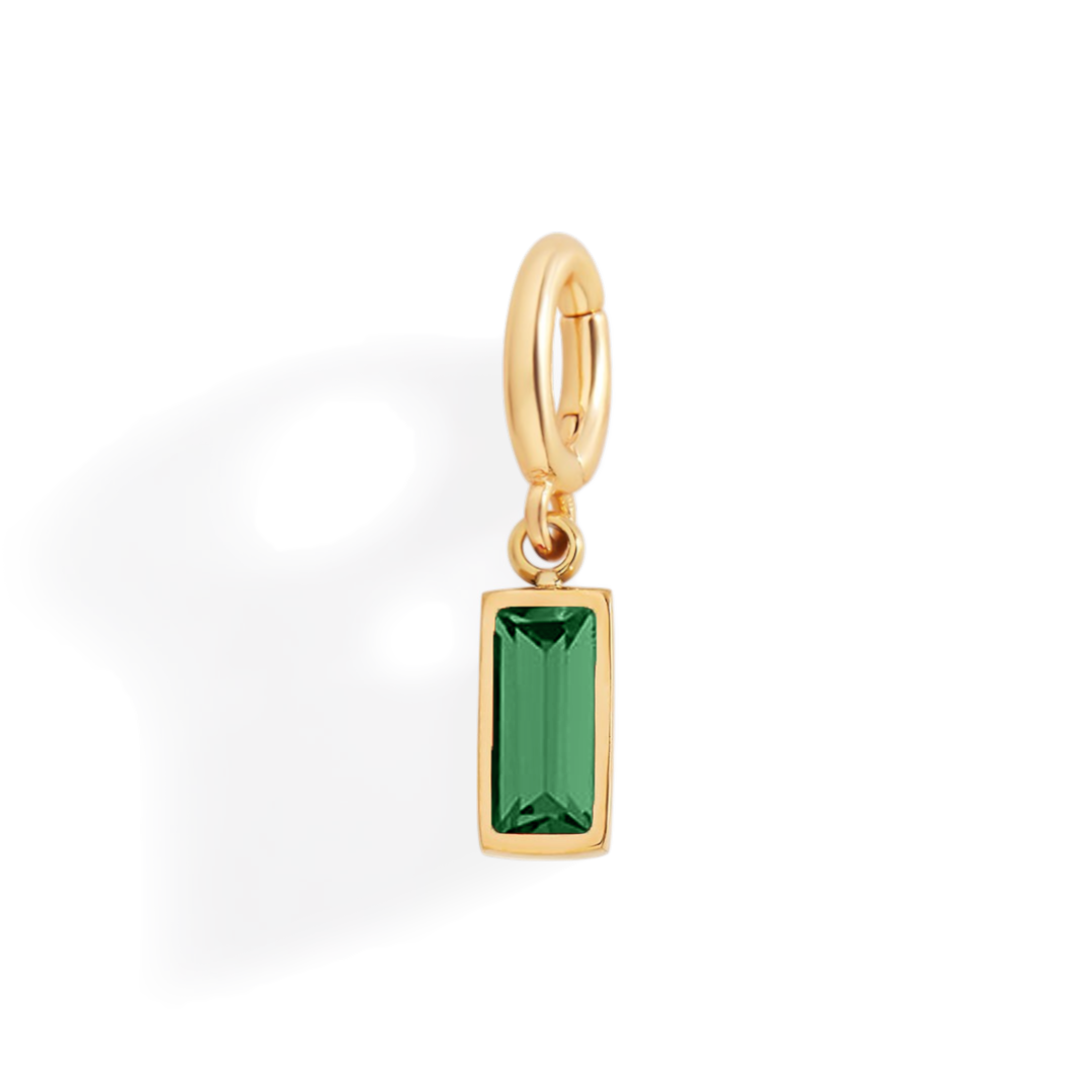 Dainty Baguette Birthstone Charm