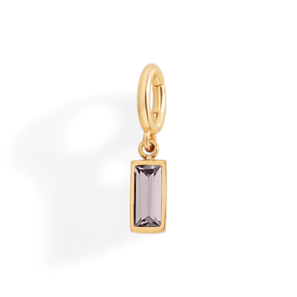 Dainty Baguette Birthstone Charm