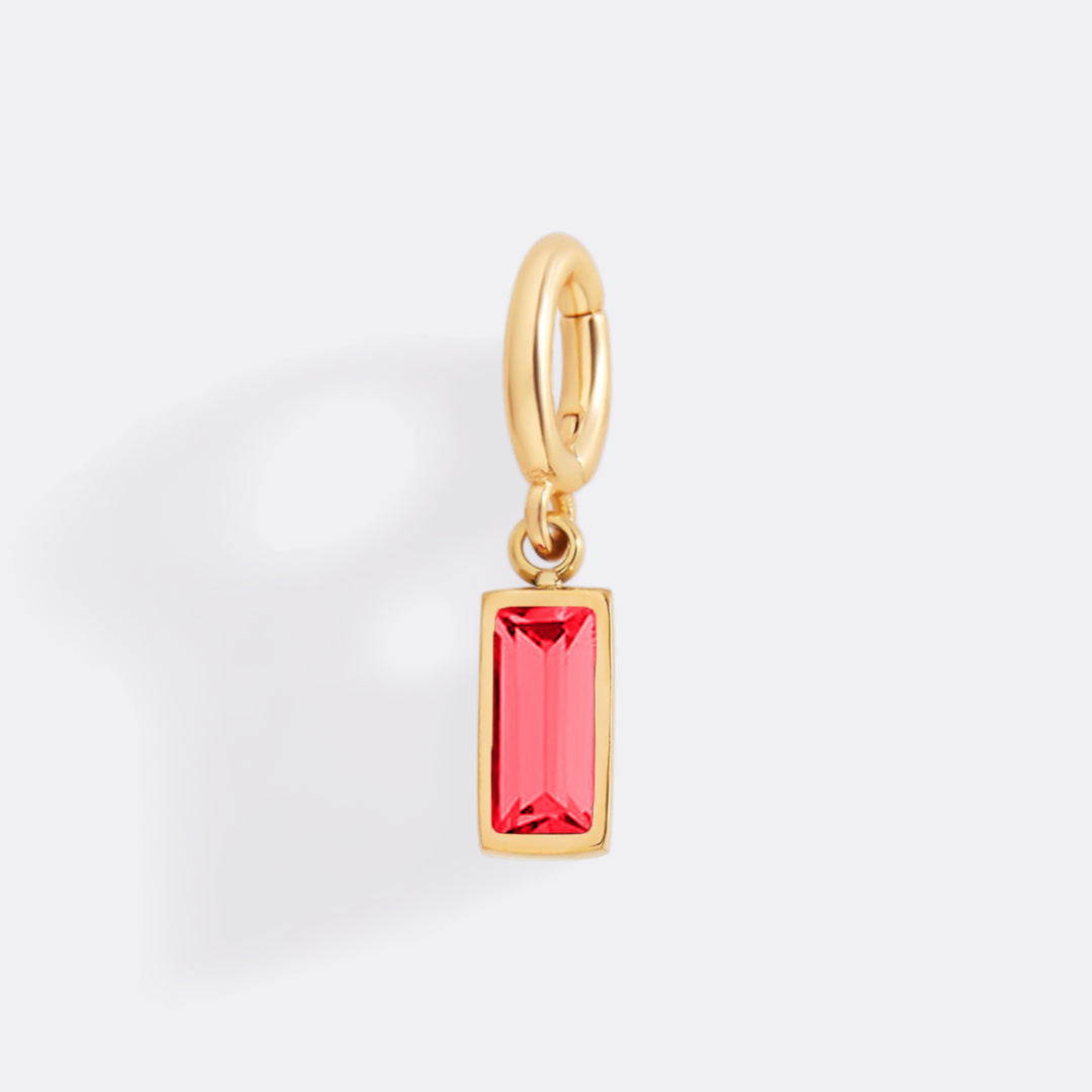 Dainty Baguette Birthstone Charm