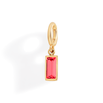 Dainty Baguette Birthstone Charm