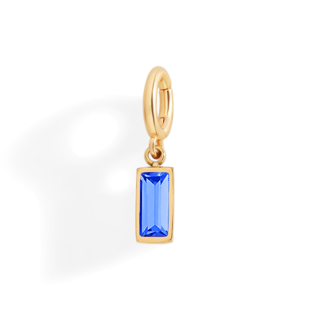 Dainty Baguette Birthstone Charm