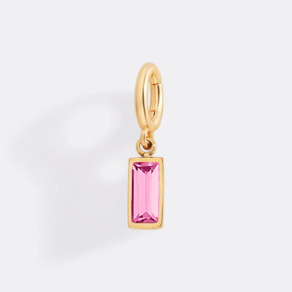 Dainty Baguette Birthstone Charm