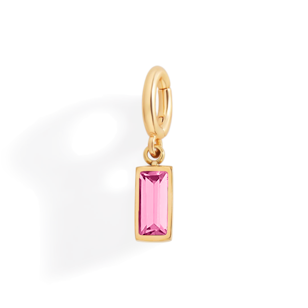 Dainty Baguette Birthstone Charm