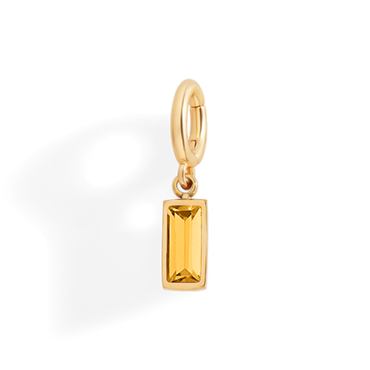 Dainty Baguette Birthstone Charm