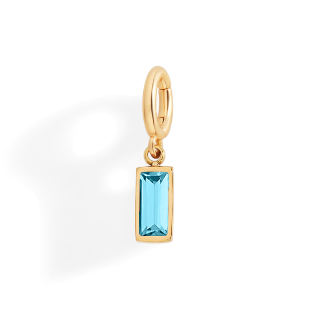 Dainty Baguette Birthstone Charm
