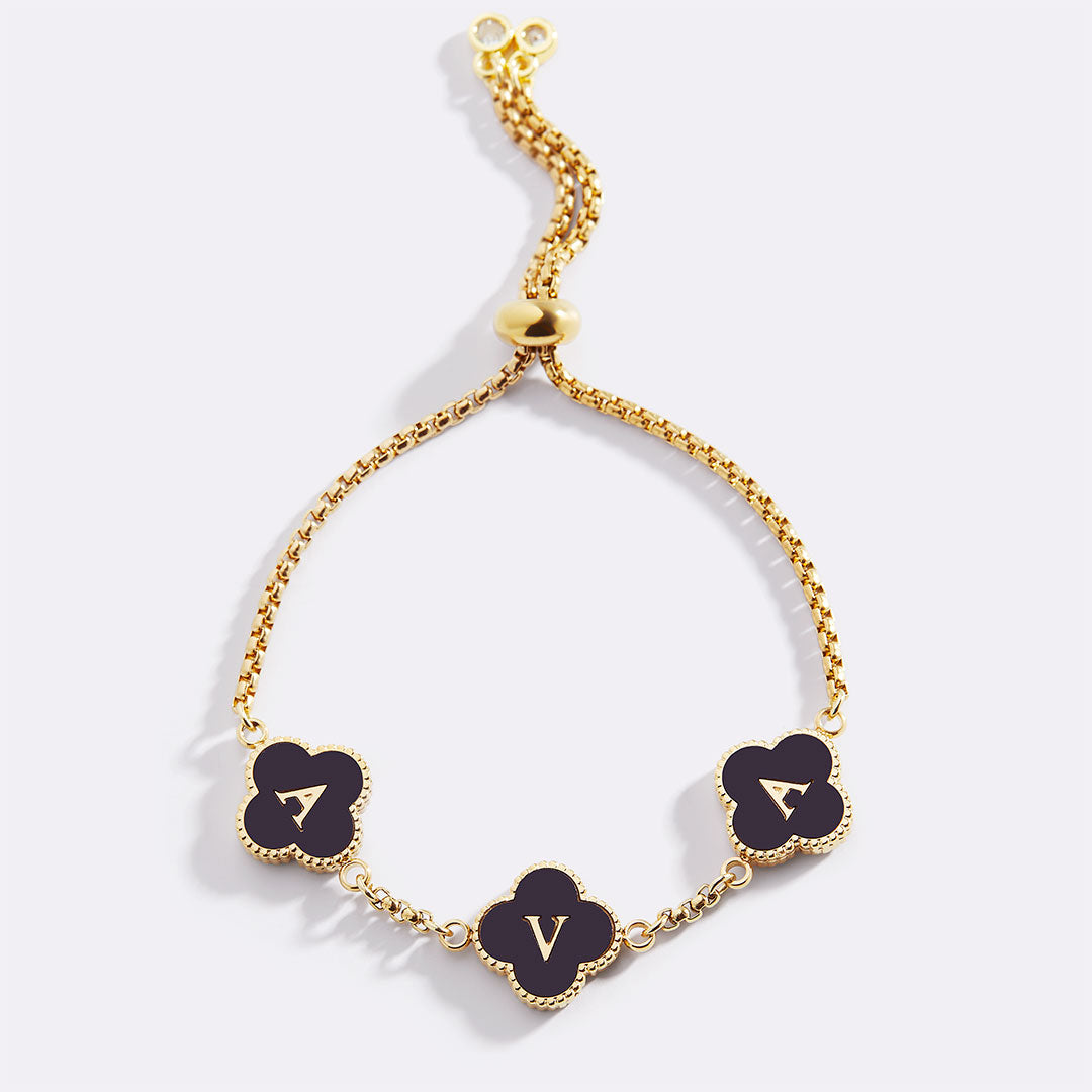 Colorful Clover Custom Name Bracelet