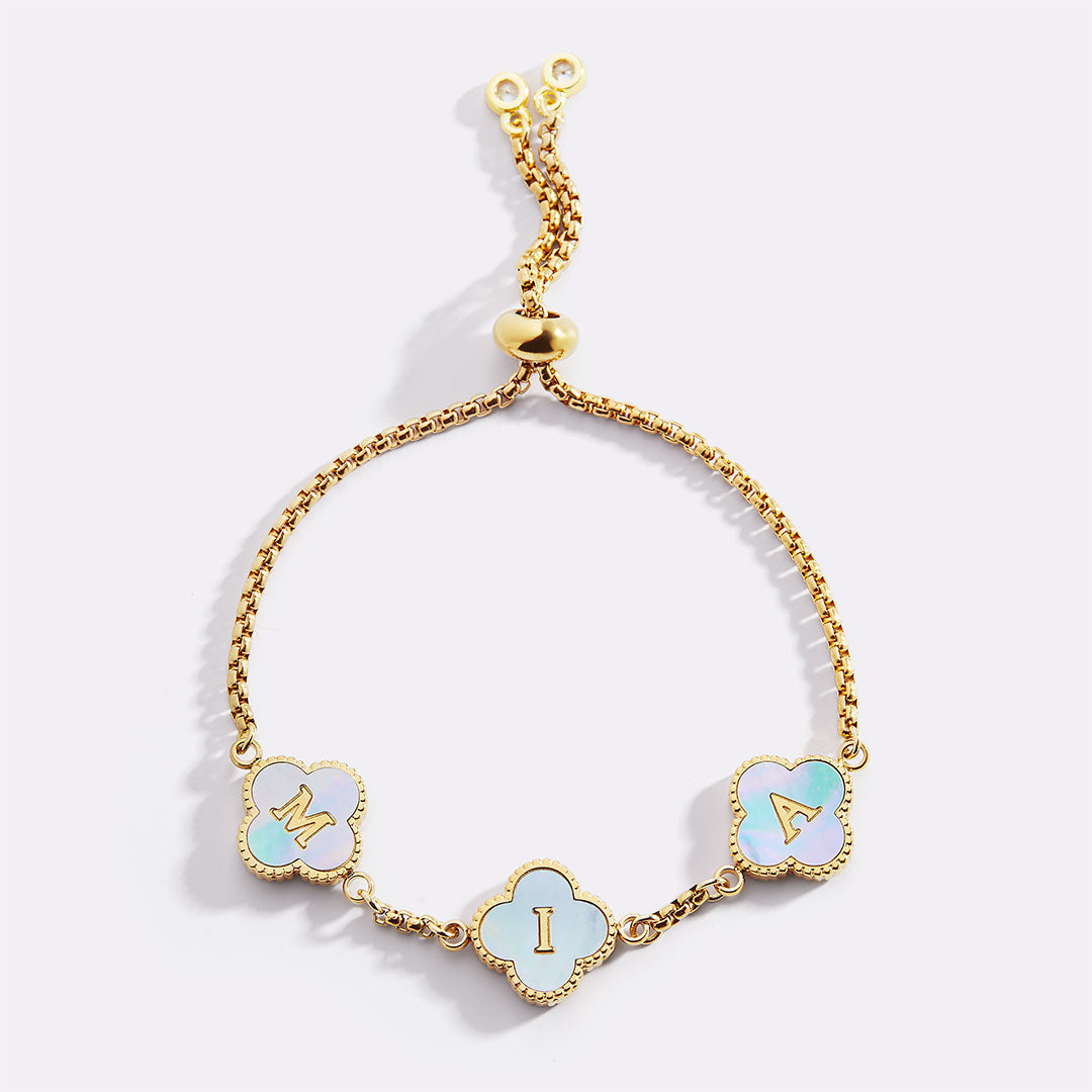 Colorful Clover Custom Name Bracelet