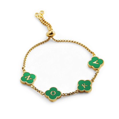 Colorful Clover Custom Name Bracelet