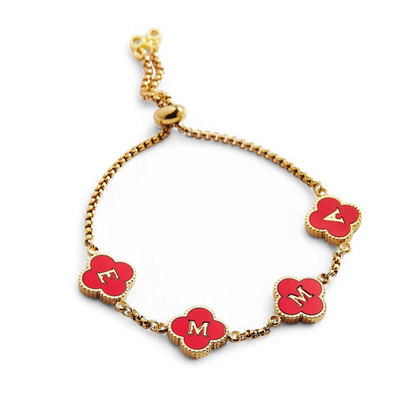 Colorful Clover Custom Name Bracelet