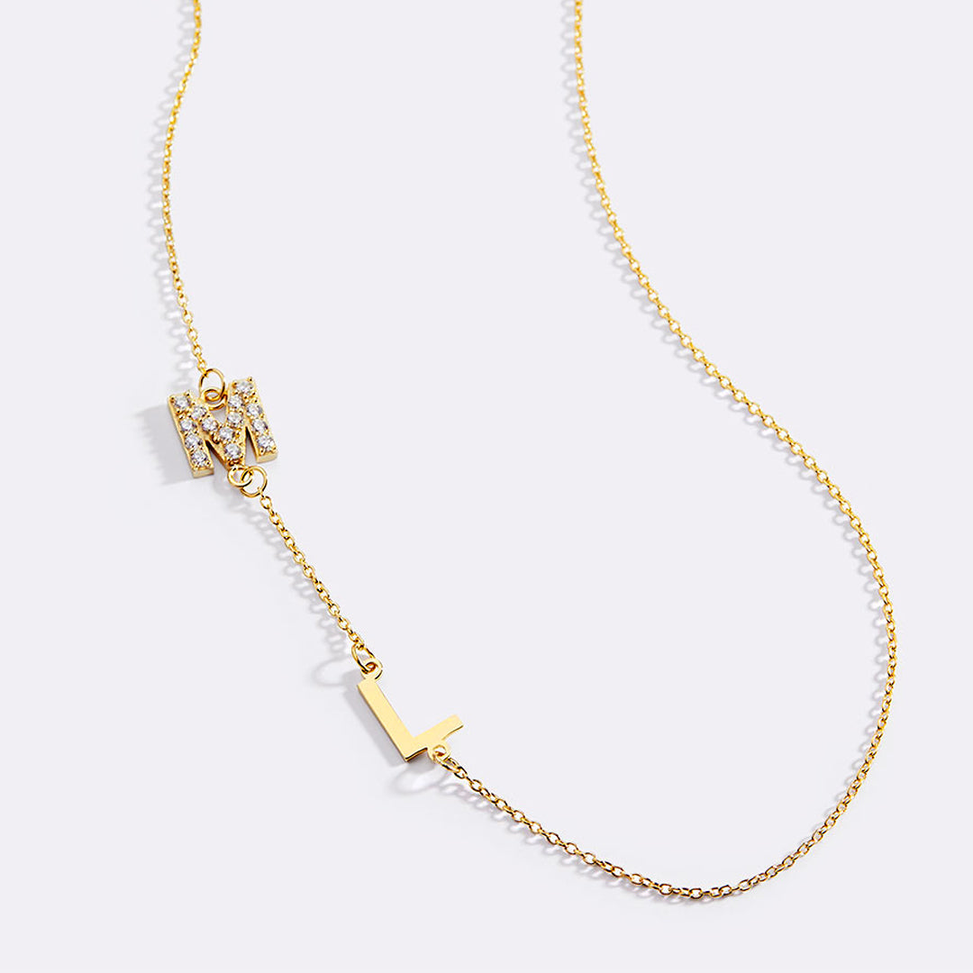 Custom Diamond & Gold 2 Initial Necklace