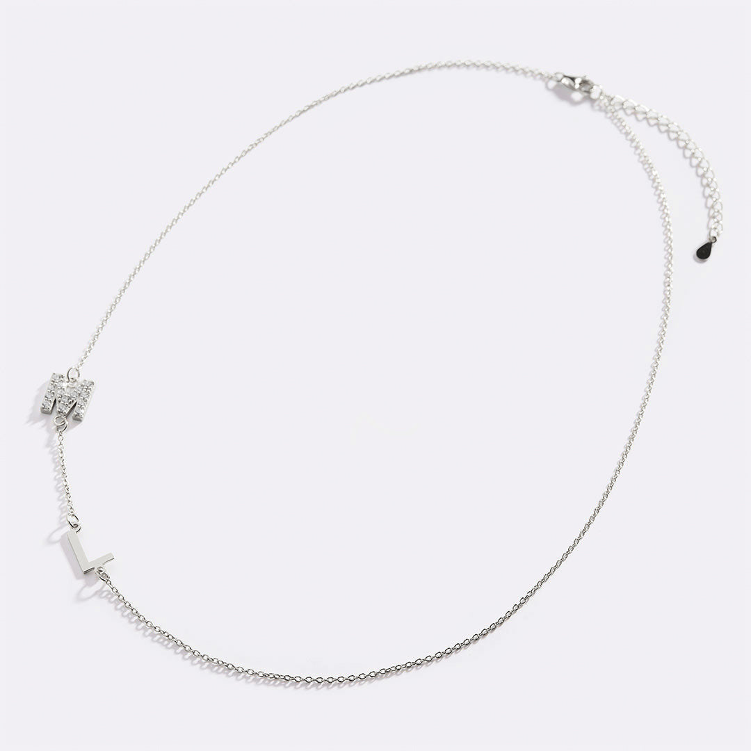 Custom Diamond & Gold 2 Initial Necklace