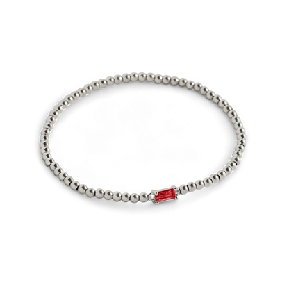 Sterling Silver Beaded Birthstone Bracelet
