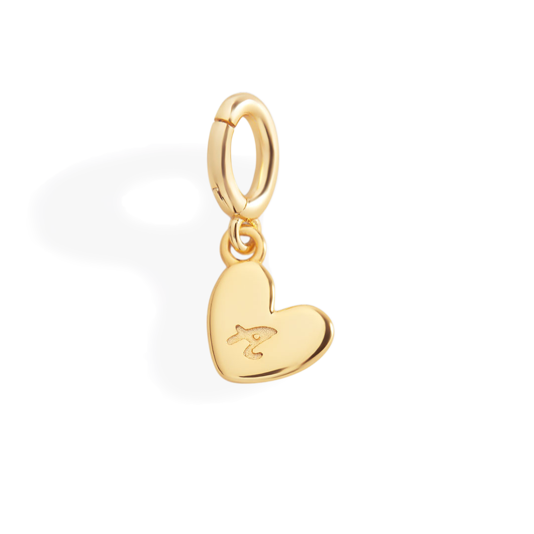 Dainty Heart Initial Charm