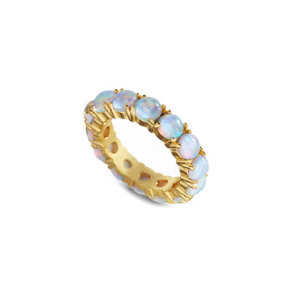Blue Opal Eternity Ring