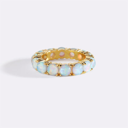 Blue Opal Eternity Ring