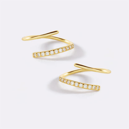 Double Loop Huggie Hoop Earrings
