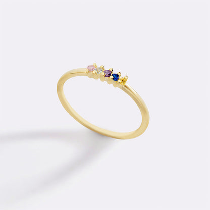 Personalized Dainty Birthstones Ring