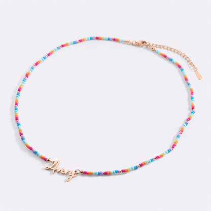 Beach Vibes Beaded Fairy Name Necklace