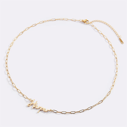 Fairy Name Necklace with Paperclip Chain