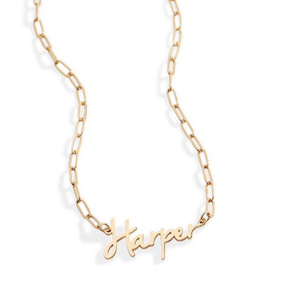 Fairy Name Necklace with Paperclip Chain