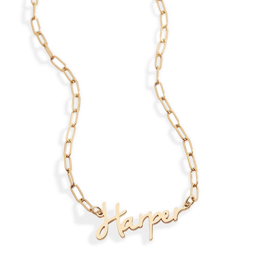 Fairy Name Necklace with Paperclip Chain