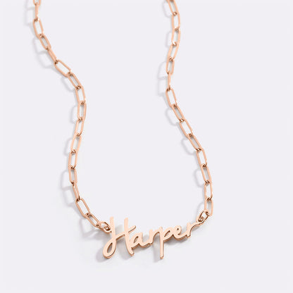 Fairy Name Necklace with Paperclip Chain