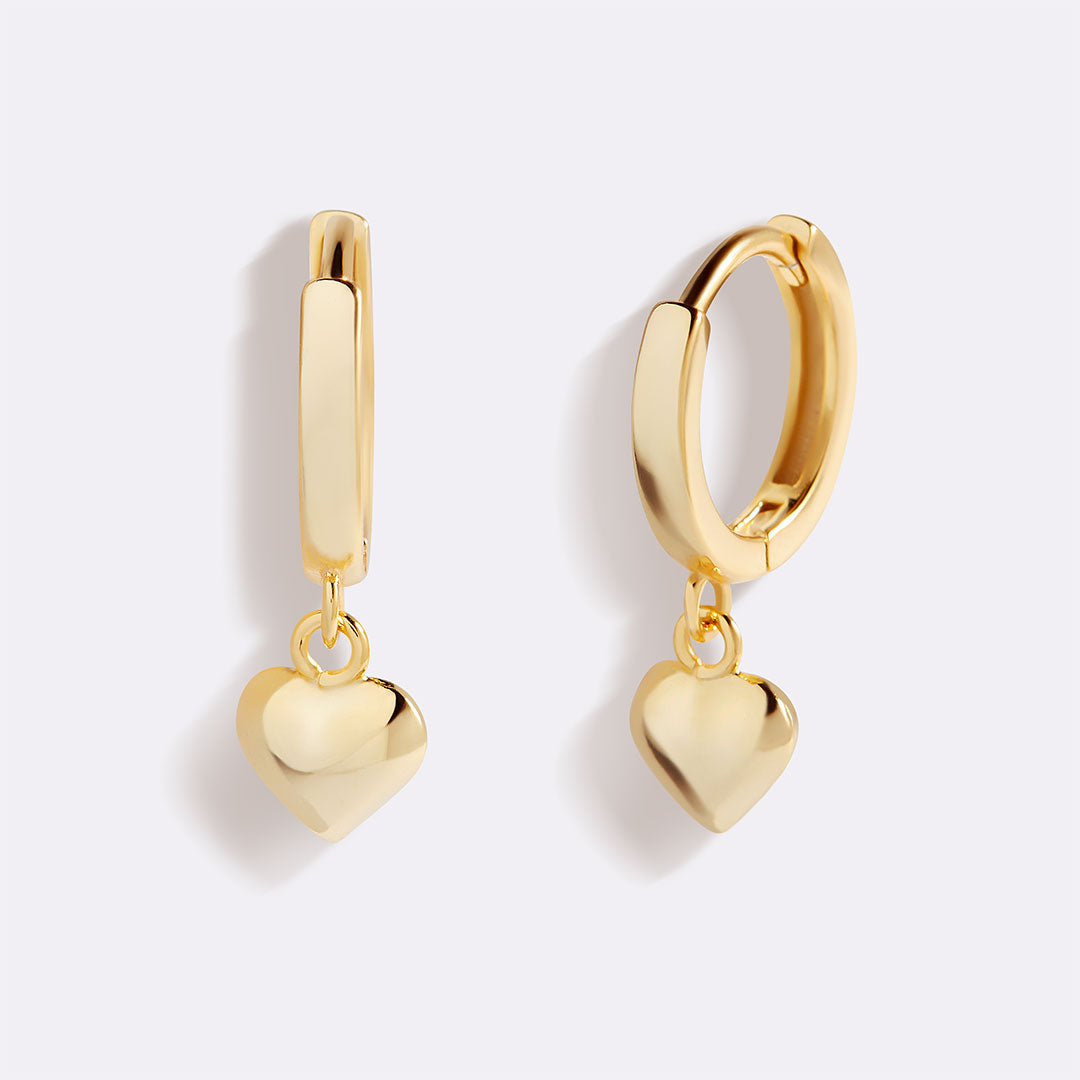 Dainty Heart Hoop Earrings