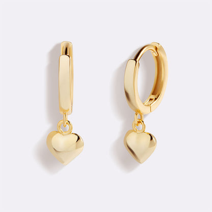 Dainty Heart Hoop Earrings