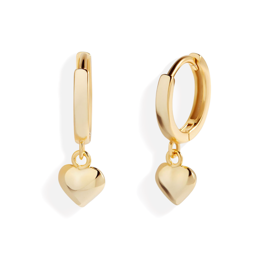 Dainty Heart Hoop Earrings