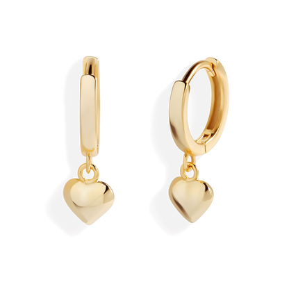Dainty Heart Hoop Earrings