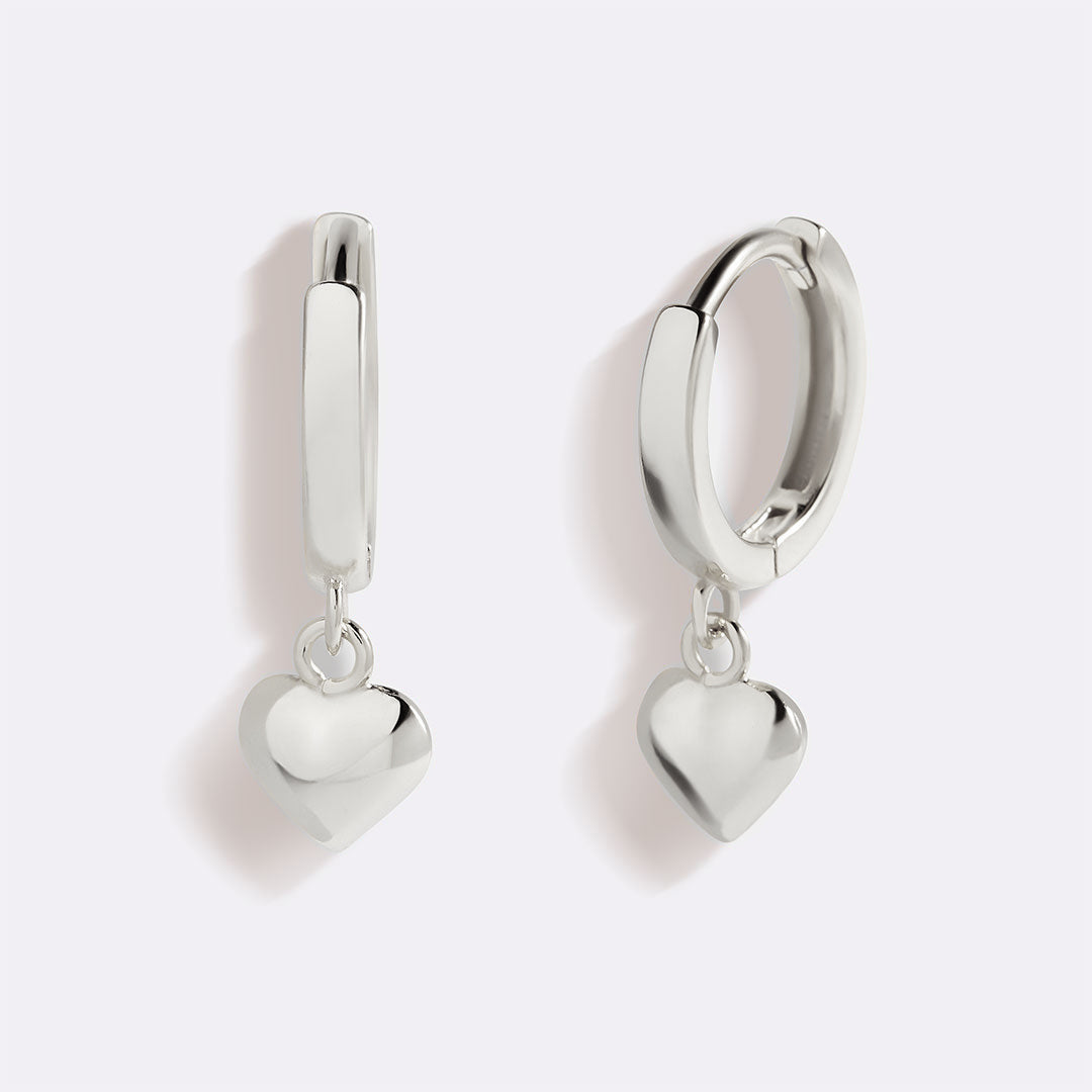 Dainty Heart Hoop Earrings