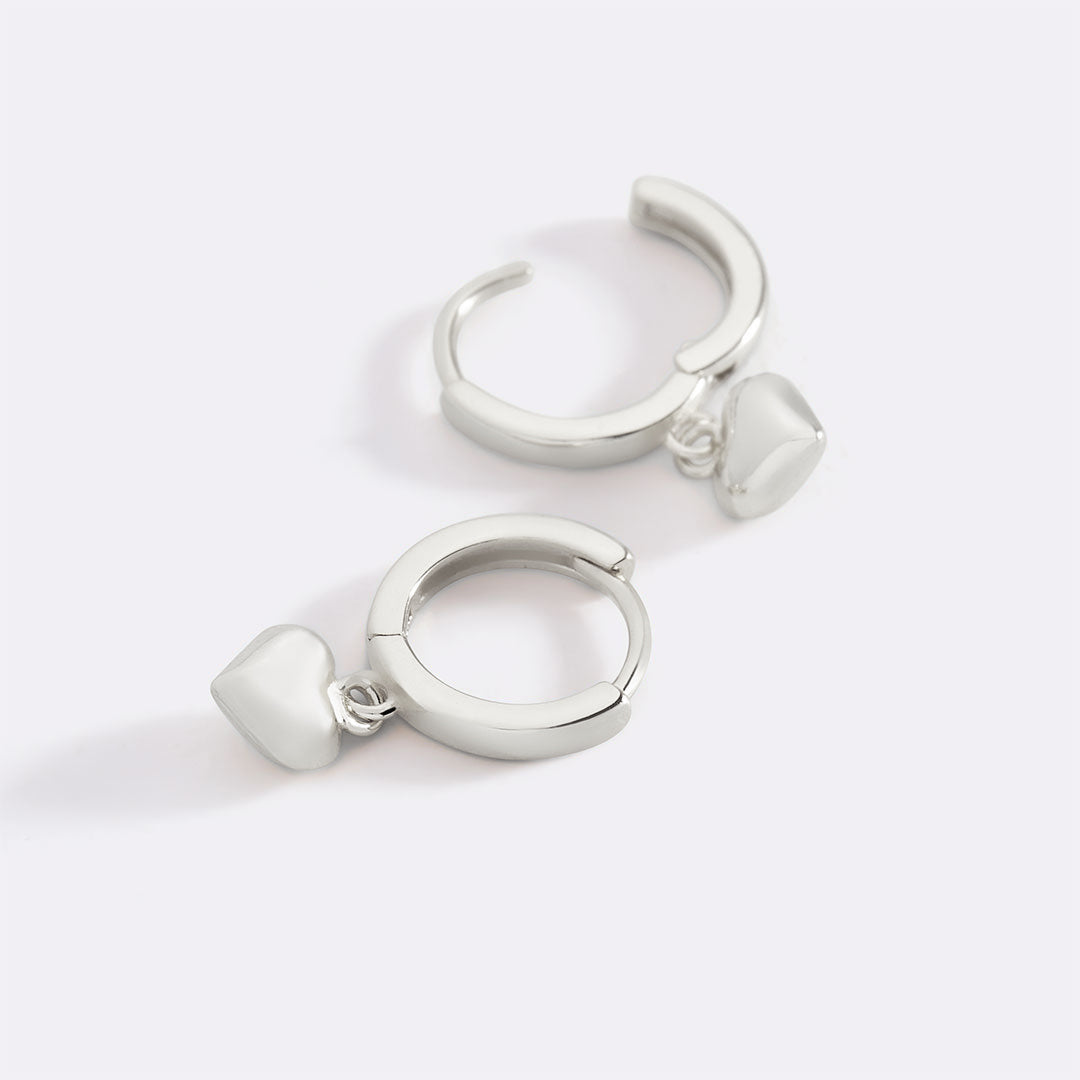 Dainty Heart Hoop Earrings