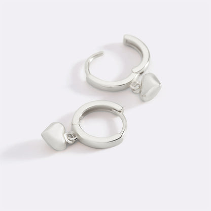 Dainty Heart Hoop Earrings