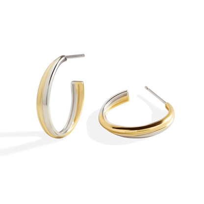 Mixed Metal Crossover Earrings